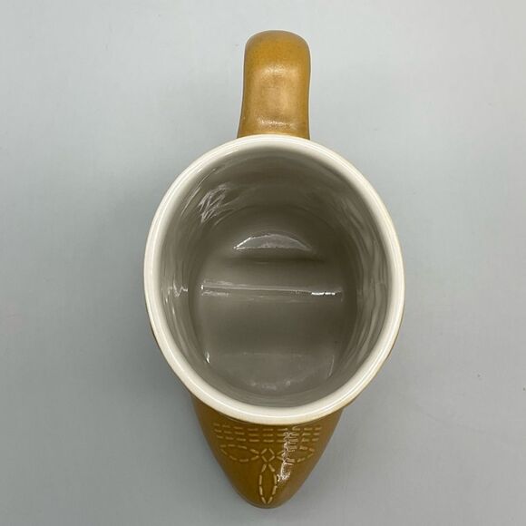 Vintage Ceramarte Brazil Brown Boot Floral Embossed Coffee Tea Mug - Picture 8 of 13
